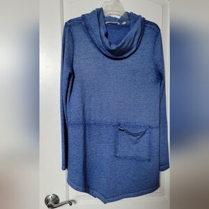 Soft Surroundings blue cowl neck tunic, the "Evening Stroll" style, Sz Medium